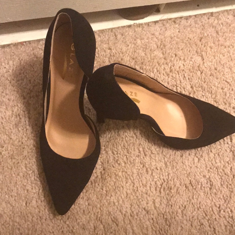 Black suede stilletos- GLAZE